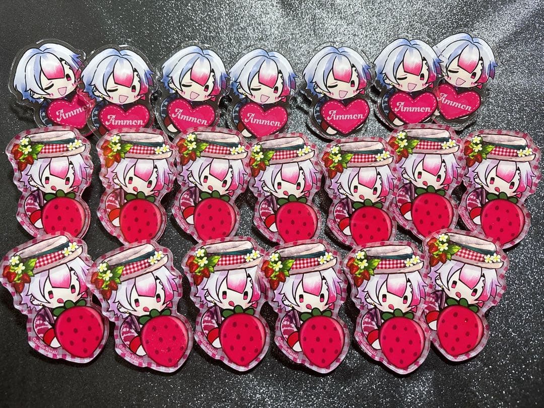 あくねこ　悪魔執事と黒い猫　アモン　おなまえアクリルバッジ　苺　いちご