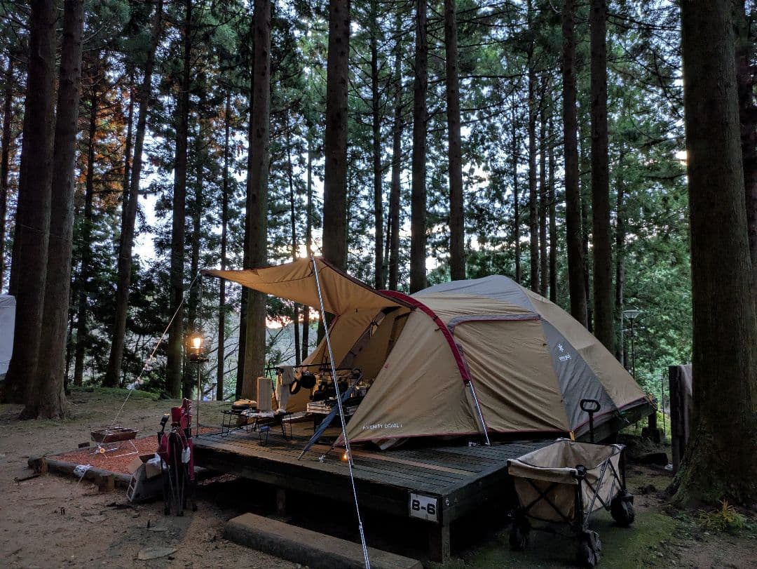 アメニティドームL　純正跳ね上げポールとLOGOSグランドシートのセット