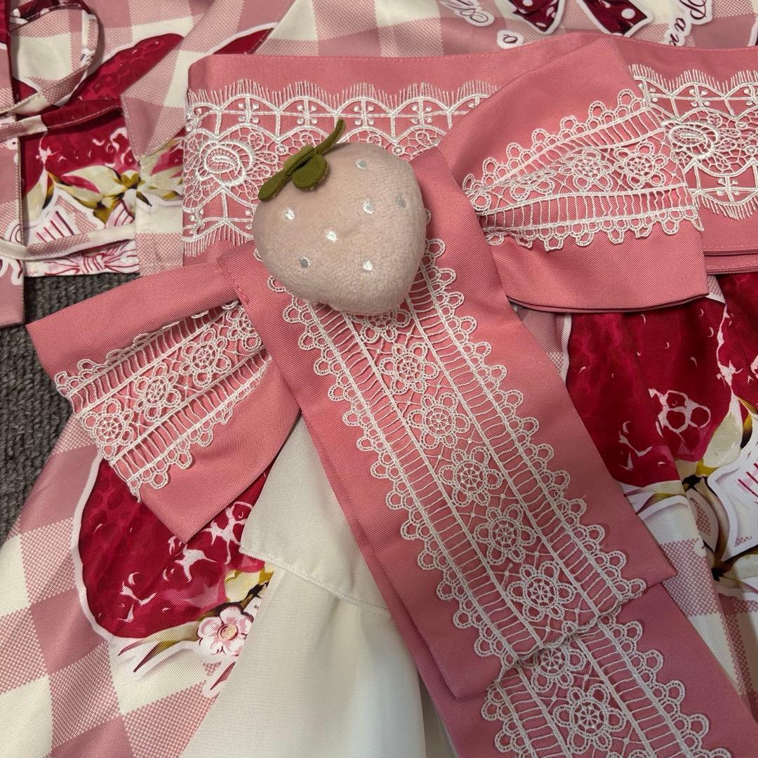 【ToAlice】C5130いちご姫浴衣セット ピンク M