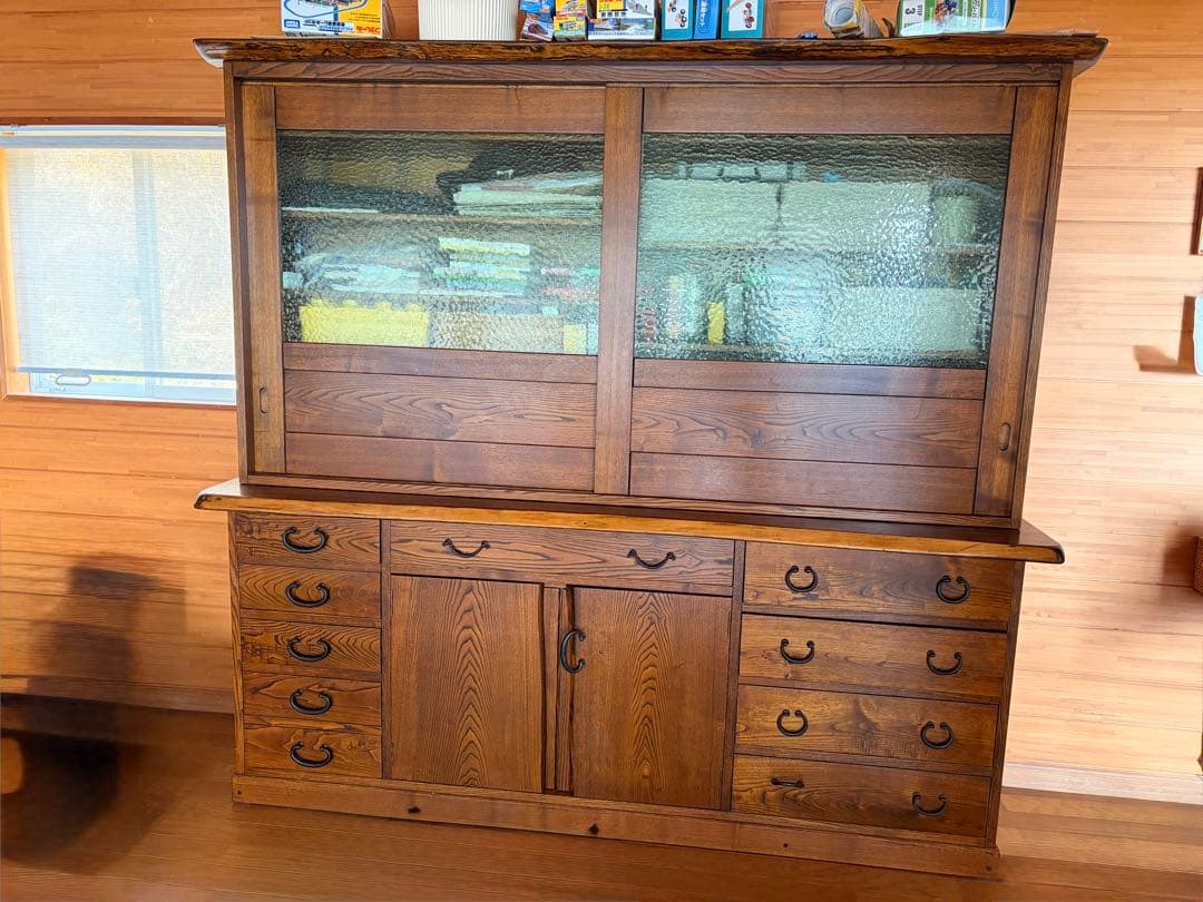 高級家具　食器棚　水屋棚　天然木