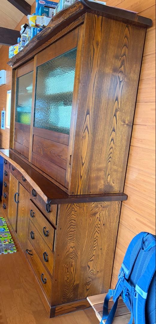 高級家具　食器棚　水屋棚　天然木