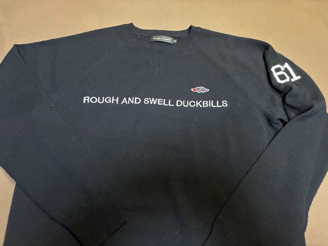 rough&swell ラフアンドスウェル Vネックセーター ブラックSサイズ