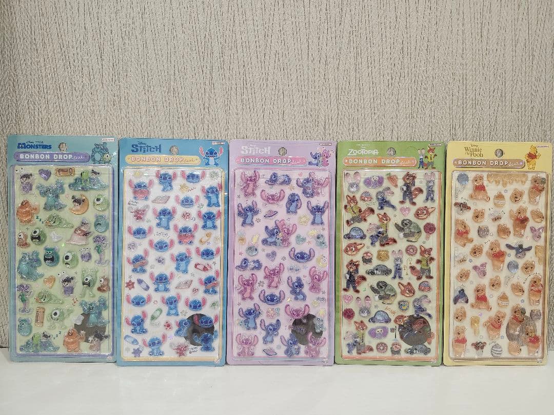 正規品！ボンボンドロップシール　ディズニー　ズートピア　プーさん　5点セット