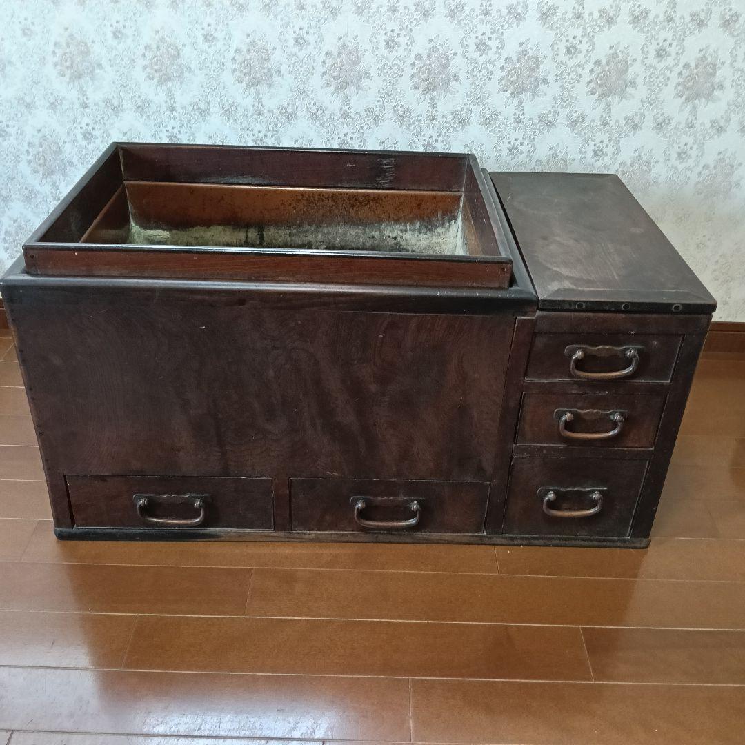 アンティーク　欅　長火鉢