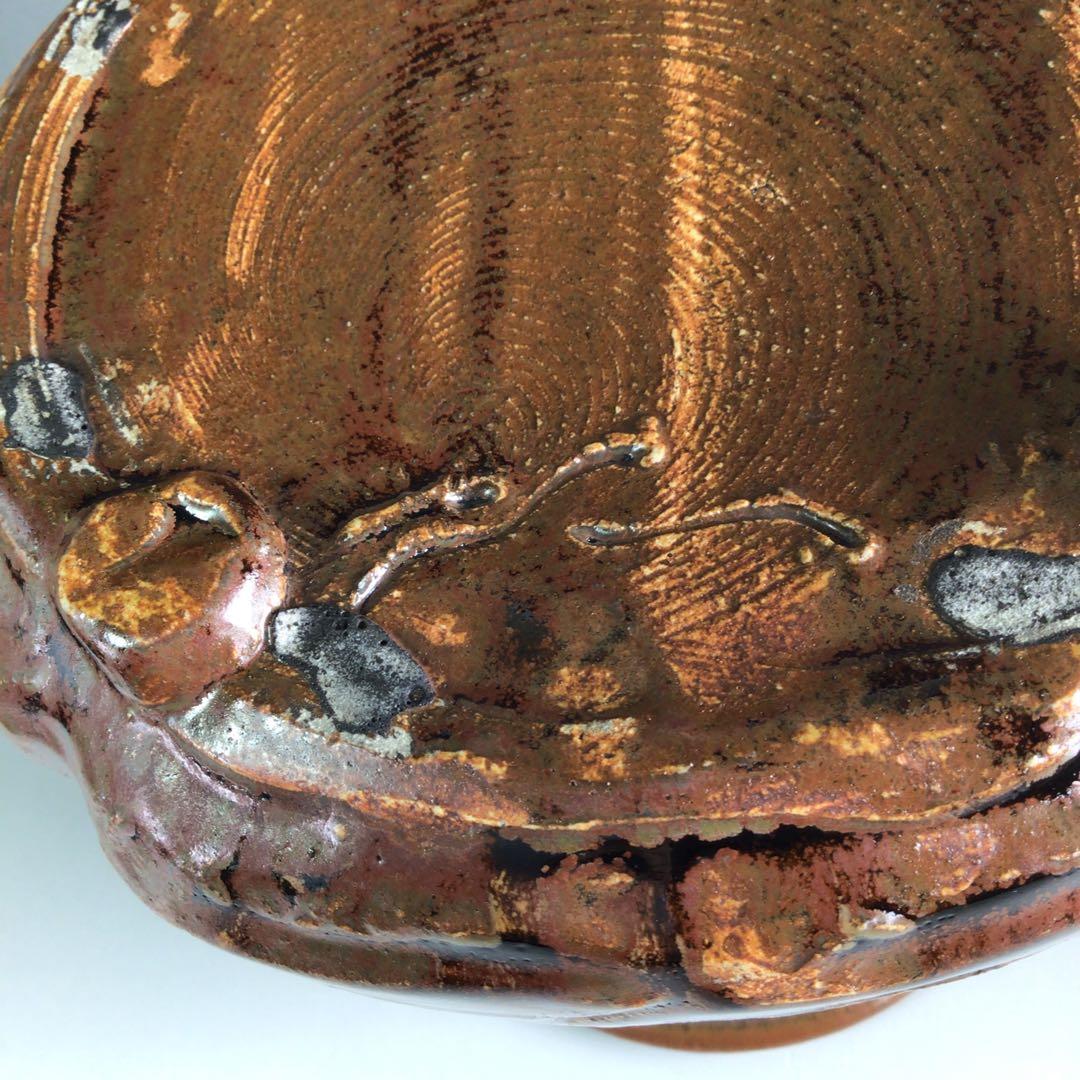 Ｒ３２５　水指　『長谷川青峯造』『耳付』『瀬戸水指』　共箱　茶道具