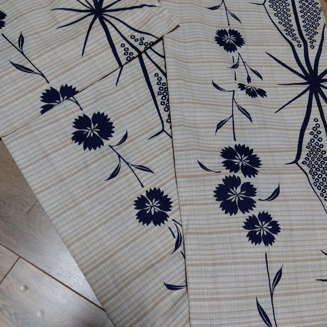 ショコラ様　花柄浴衣　　ベージュ 格子　リメイクパンツとおまとめ