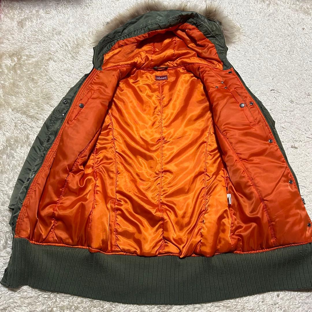 AVIREX ファイヤーマンN-3Bフライトジャケットモッズコート カーキ L