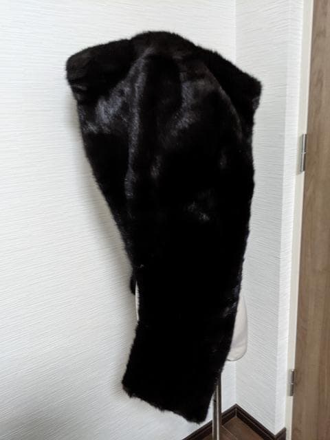 A525 ダークミンク　毛皮　リアルファー　オペラケープ　マント　ショール