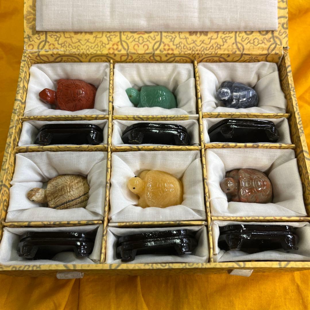 中国？　陶器の亀の置物12個セット