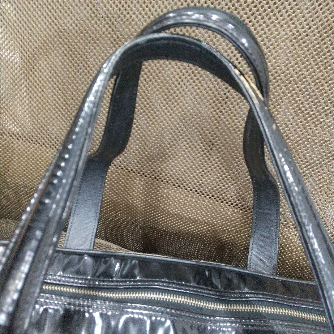 A*I様 シャネル ボーリングバッグ パテント エナメル コットン