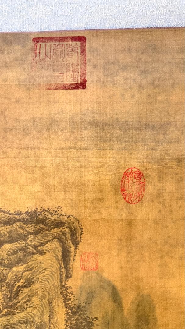 中国文人山水 仿唐寅画風 掛軸｜絹本・手描き｜静謐なる古画趣