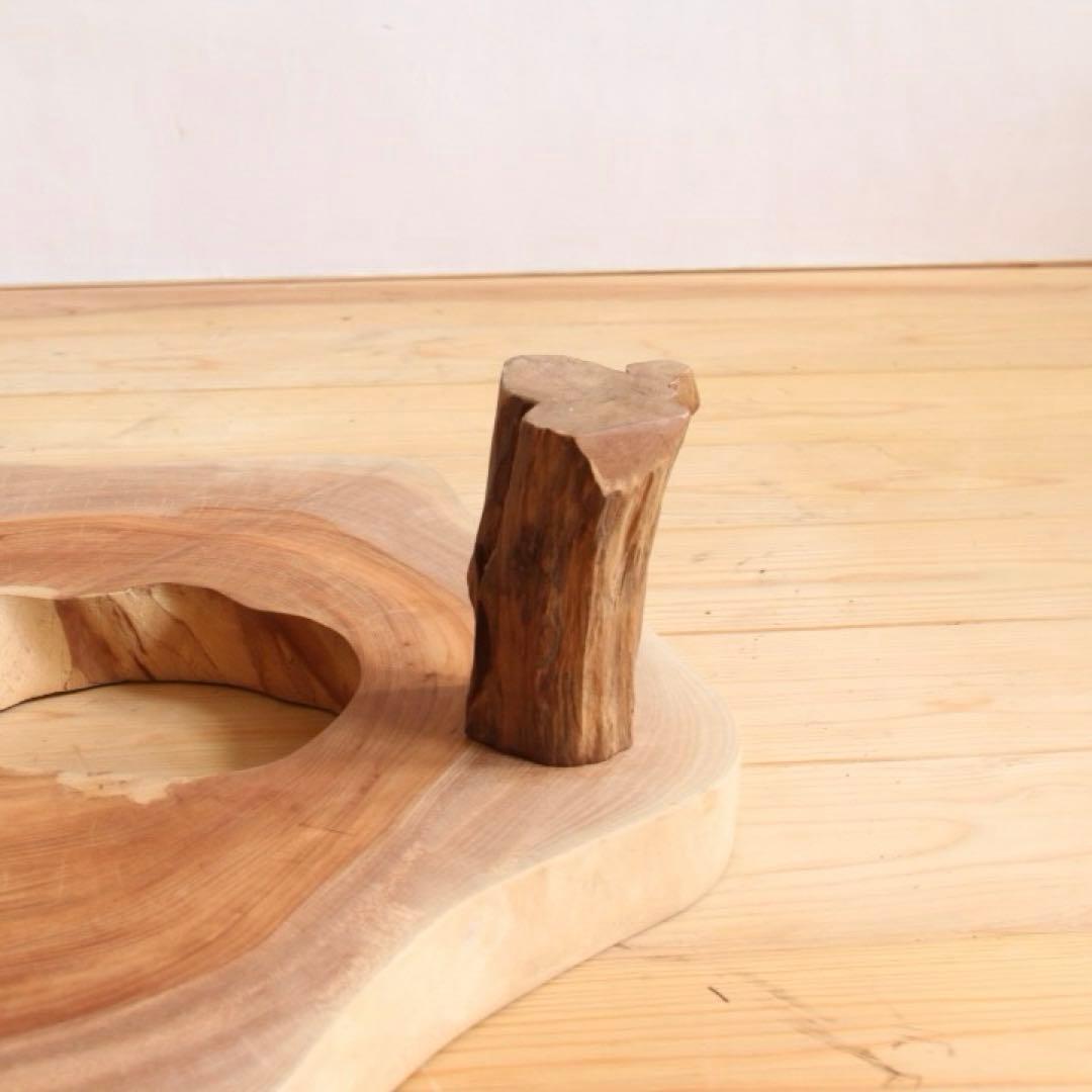 天然木　一枚板　座卓　白　飾り台