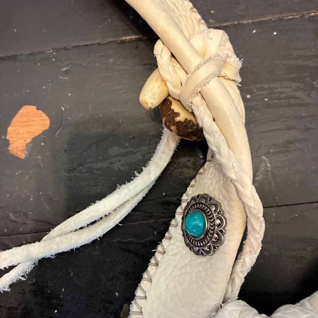 ネィティブアメリカン　ウォーターバッファローレザーショルダーバッグ