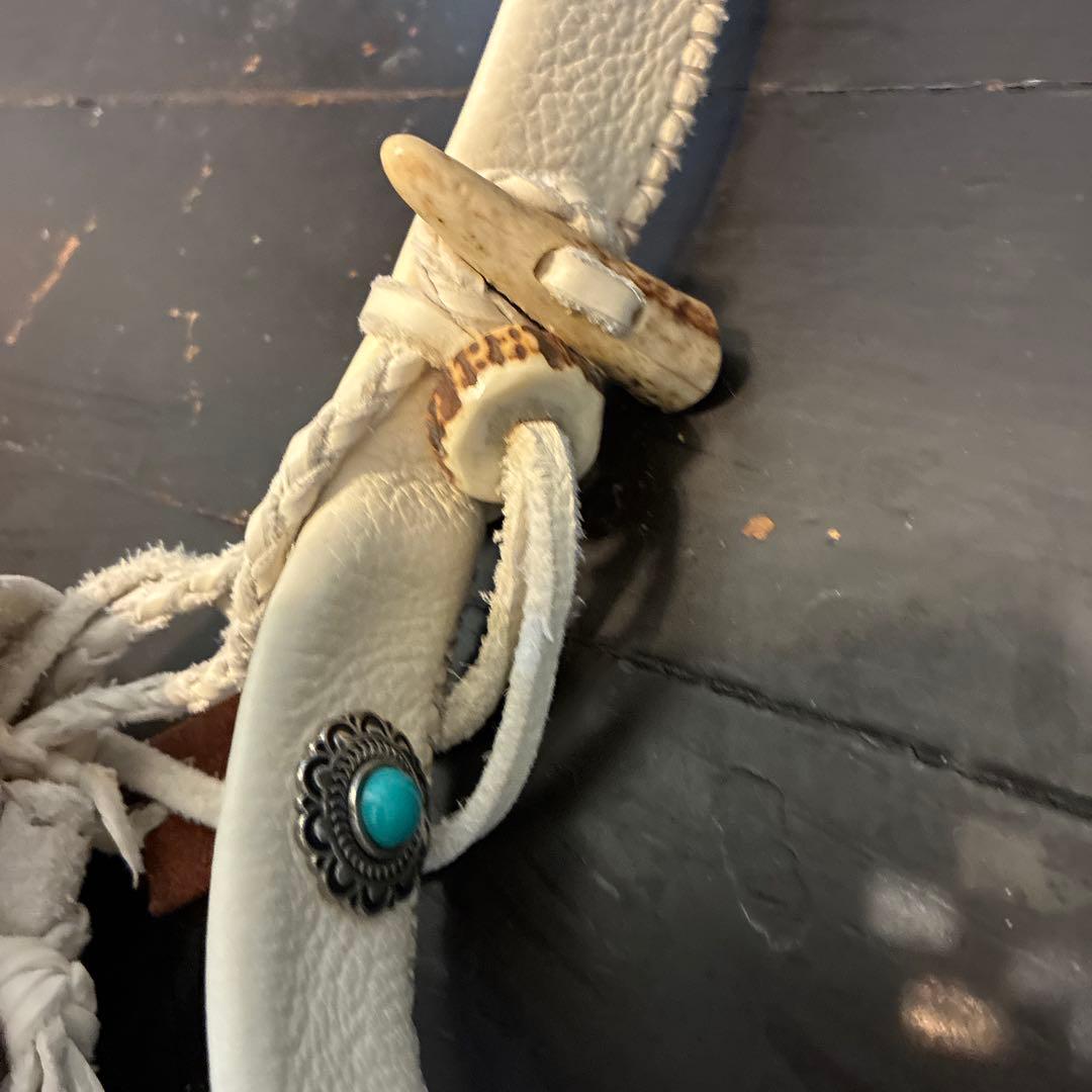 ネィティブアメリカン　ウォーターバッファローレザーショルダーバッグ