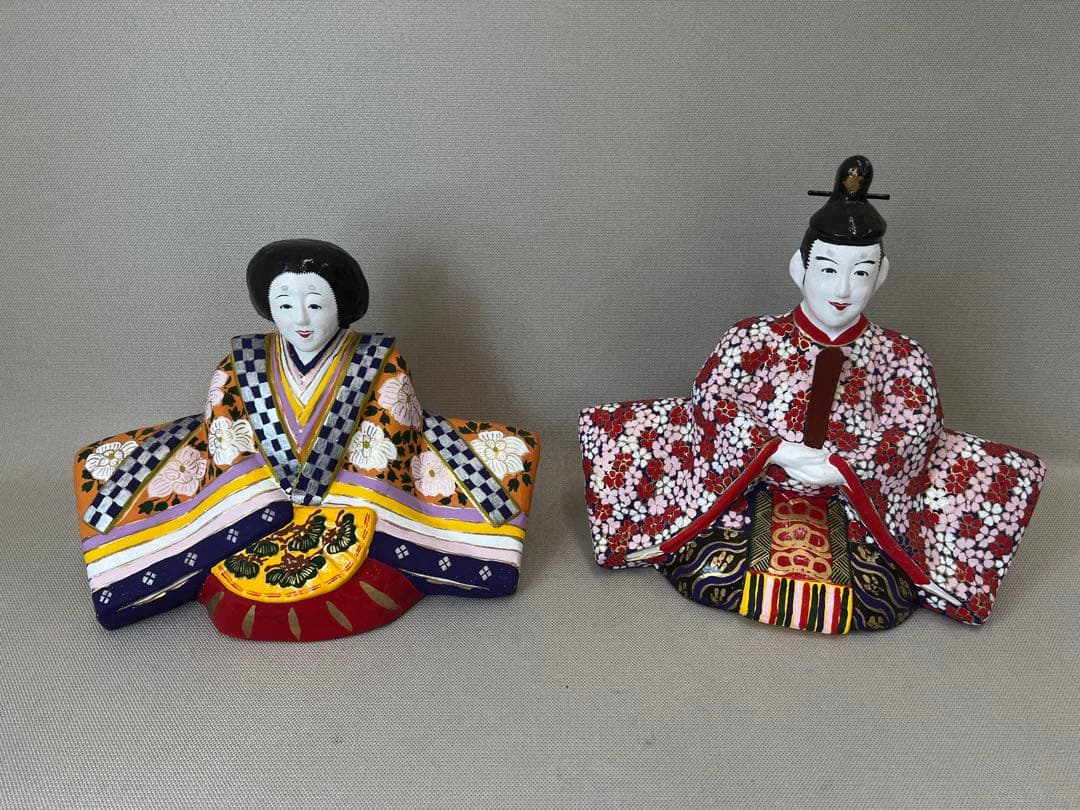 希少作品　信州中野土人形土びな　六代目　奈良由起夫　雛人形