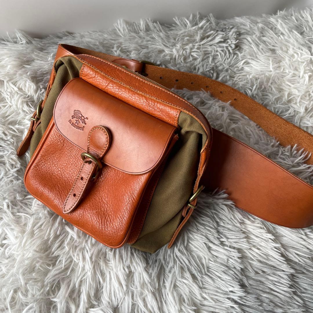 【極美品】イルビゾンテ ウエストバッグ レザー 希少