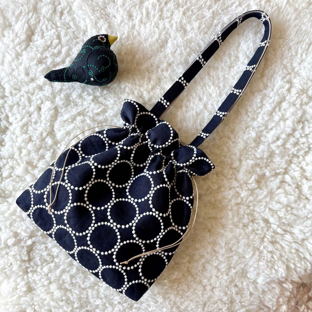 ミナペルホネン生地使用 ✳︎ tambourine 巾着バッグ