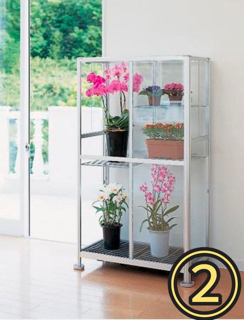 昭和アルミニウム ネオラック ガラス 室内用温室 NXR-085AS ②