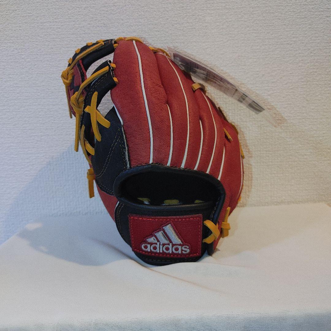 adidas　希少　少年野球　軟式　左投げ　グローブ ブラック×レッド