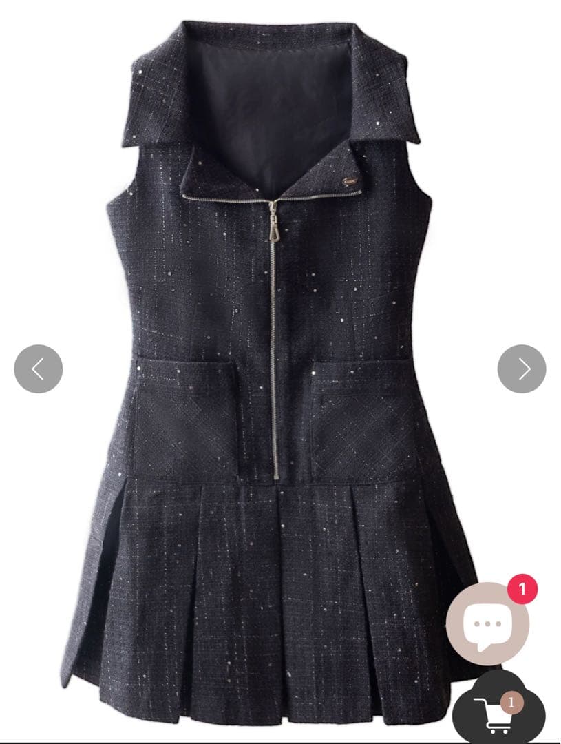 Randy　シャイニーツイードジップワンピース