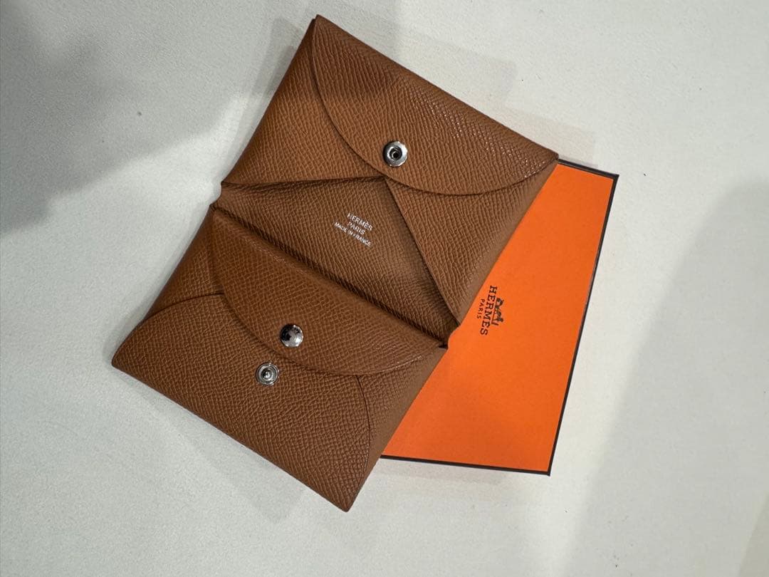 HERMES ゴールド　カルヴィデュオ　エルメス　ケース