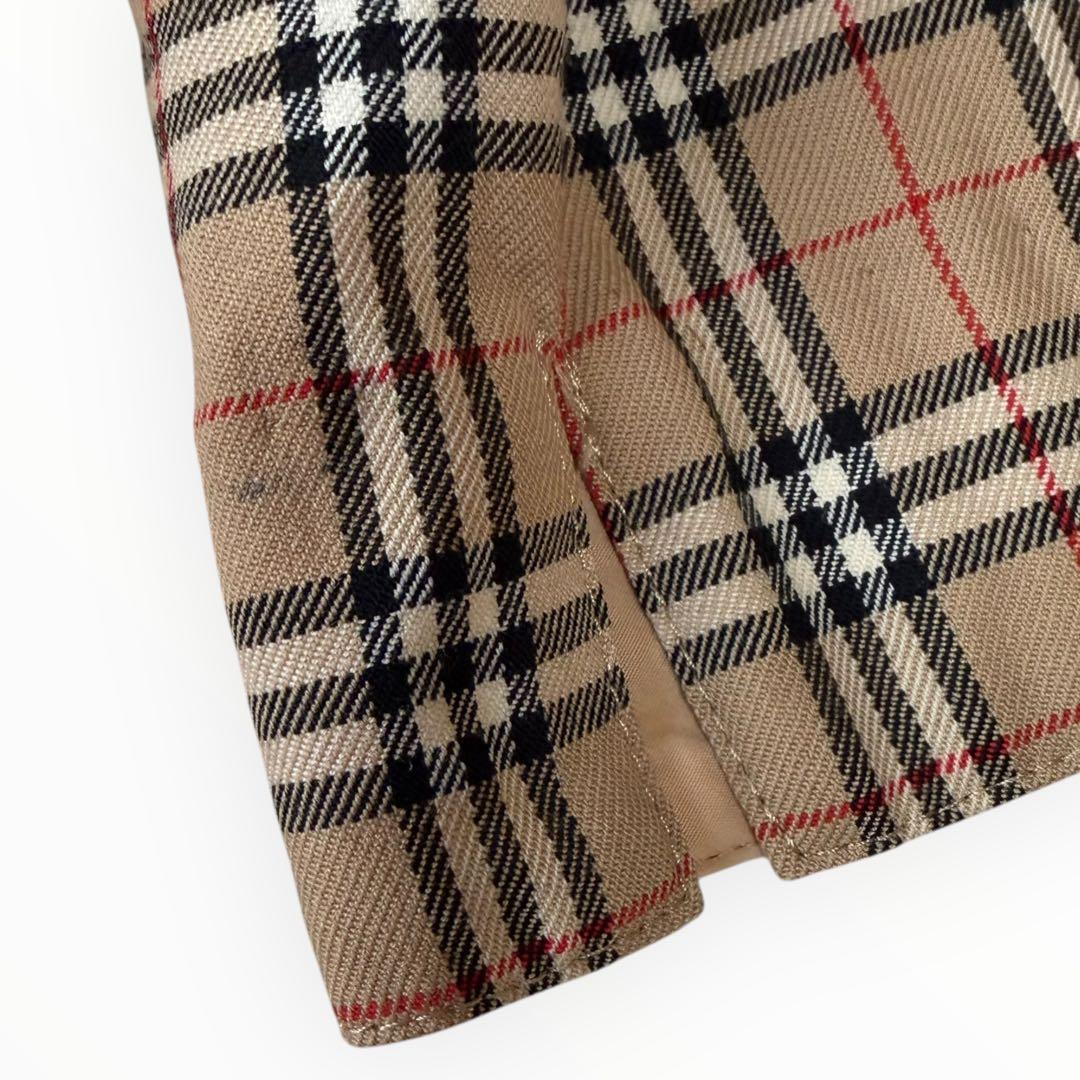 バーバリーブルーレーベル ノバチェック シャツワンピース 40 ウール混 L相当