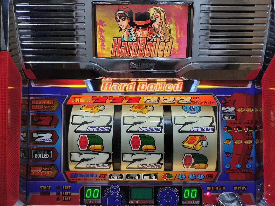 【パチスロ実機】サミー★ハードボイルド２【不要機付】４号機・希少台・人気台