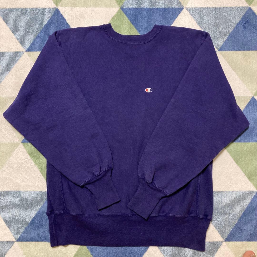 90s Championパープル リバースウィーブ刺繍タグ Lサイズ メキシコ製