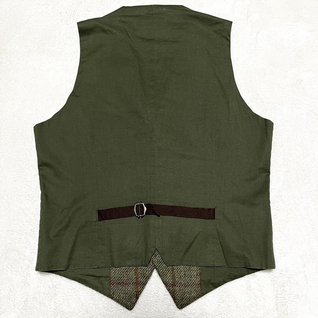 ★TAGLIATORE BRILLA別注★ウールチェックジレ　ベスト★46R★