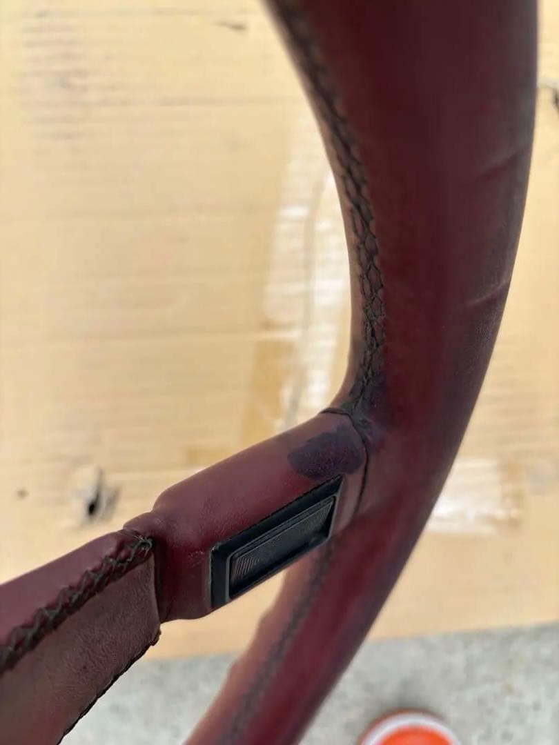 ワインレッド レザー ステアリング 3スポーク イタルボランテ 360mm