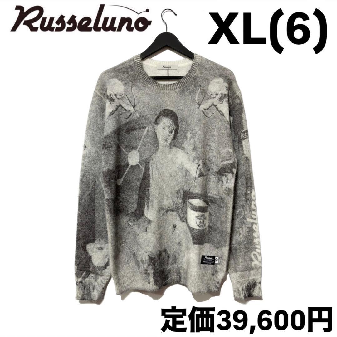 新品 ラッセルノ ゴルフ グラフィック ニット セーター ブラック XL 6