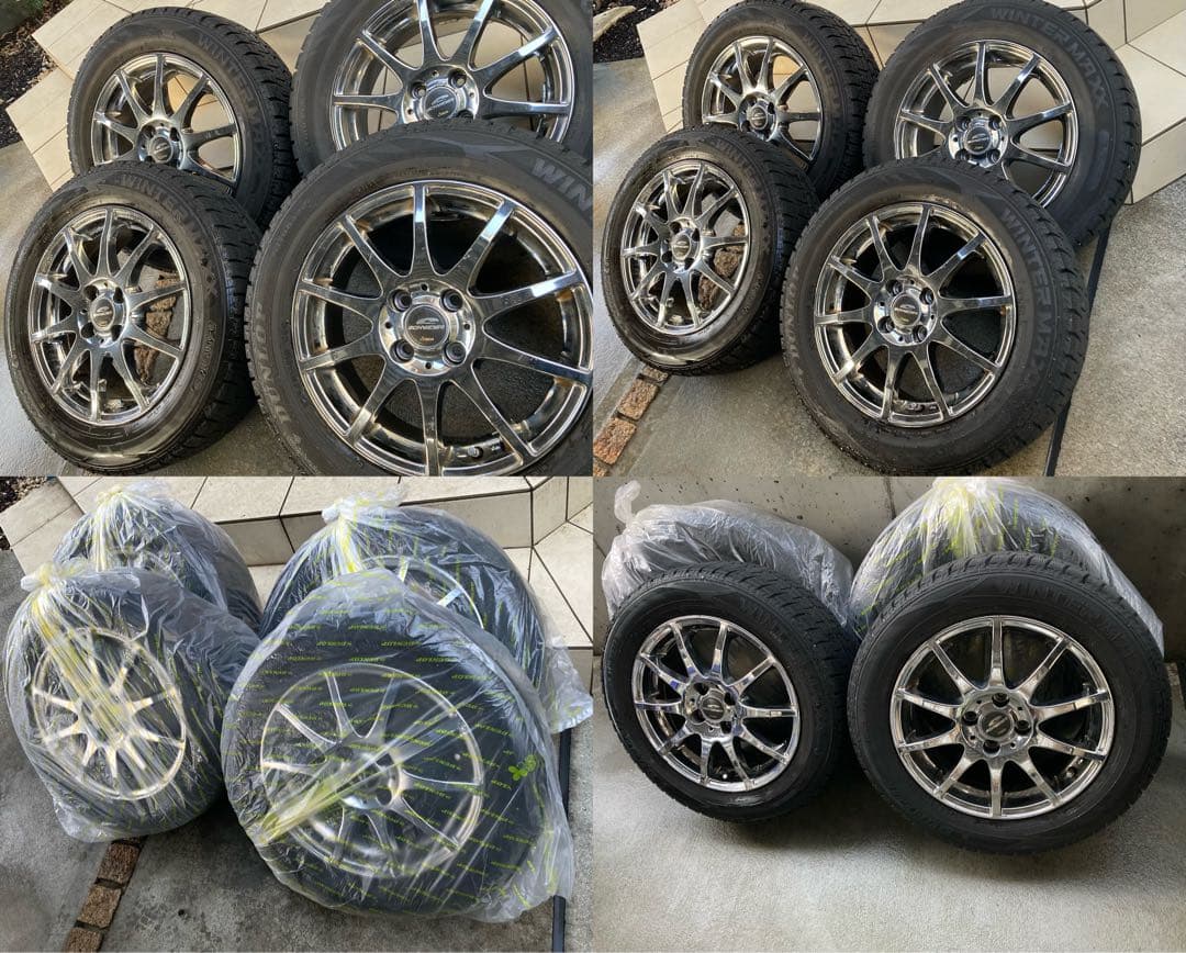 【希少】15インチメッキホイール　スタッドレスタイヤ付　4本セット