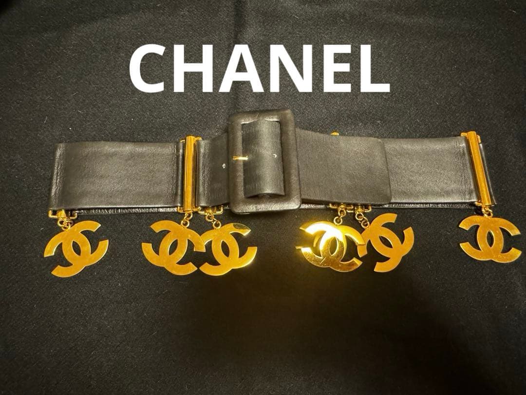 ⭐️希少【超美品】CHANEL ベルト　ゴールドCCマークスイング
