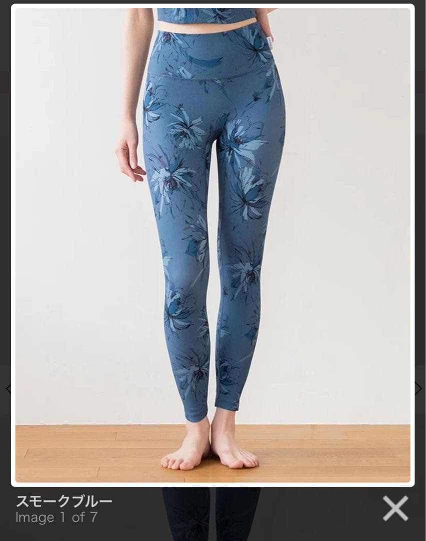 【SUKALA】リブBigフラワープリントレギンス　M