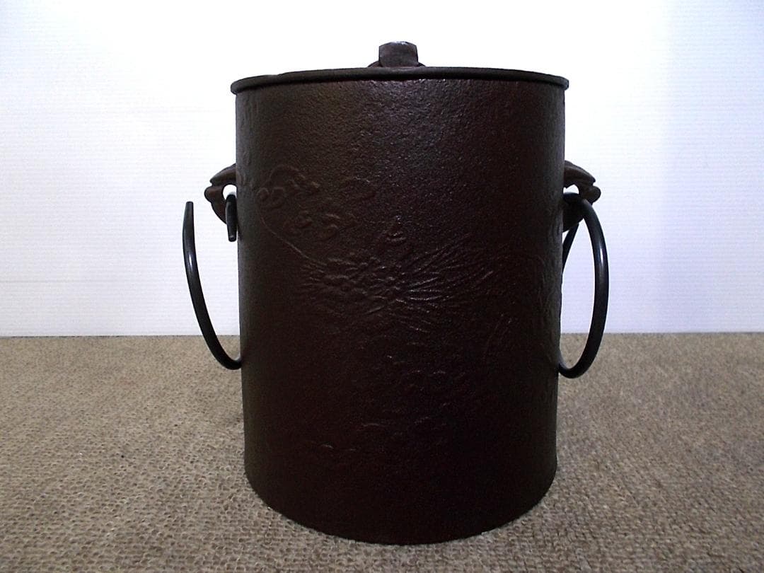 茶道具 人間国宝高橋敬典作 雲龍釜 茶釜 釜環 極厚共箱 送料込み