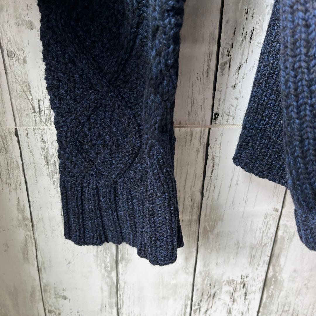 サンシー【3】フィッシャーマンニットセーター【ネイビー】入手困難