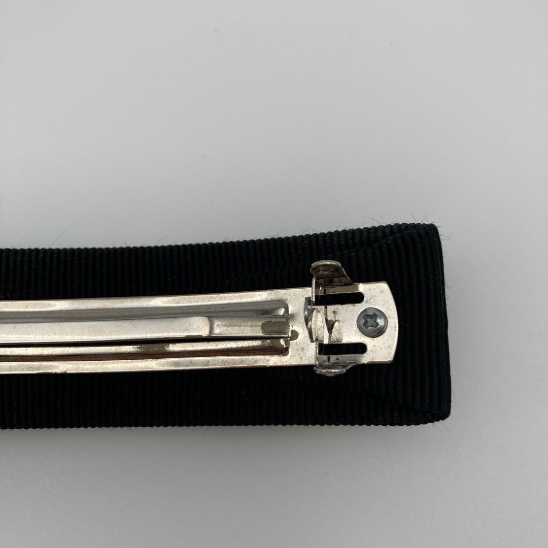 サルヴァトーレフェラガモ　ヴァラリボン　バレッタ　ビジュー　ブラック　シルバー