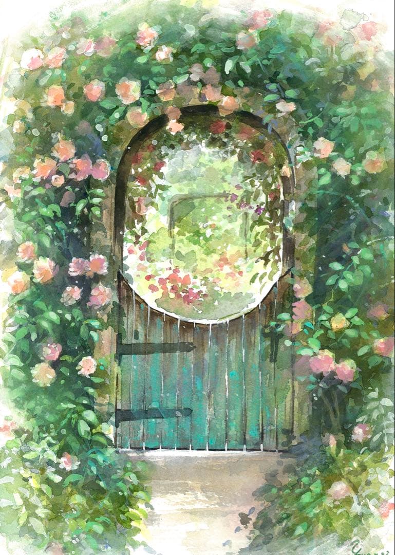 水彩画 原画 楽園