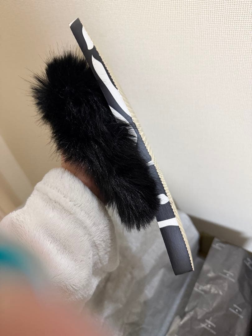 ドルチェ&ガッバーナ ハワイアナス ファー付 ビーチサンダル ゼブラ柄 37