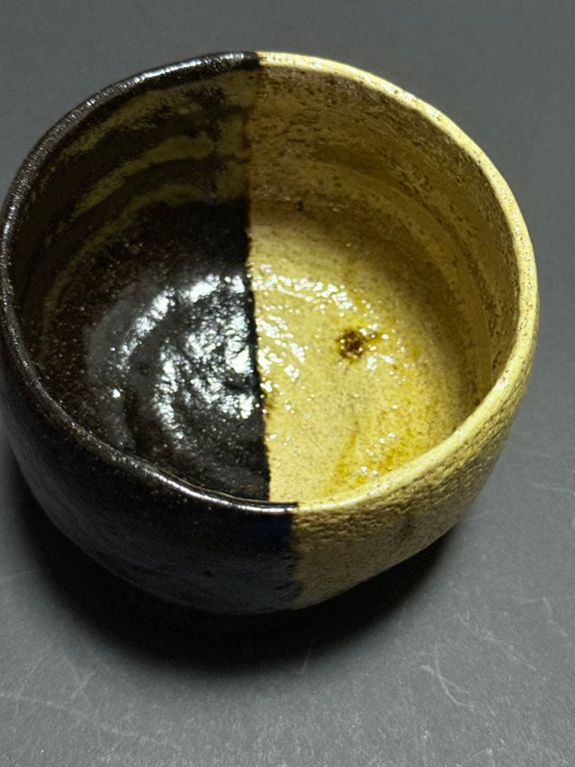 楽焼き　樂茶盌　【メルカリ専用】掛分茶碗　茶道具　ツートンカラー　茶道
