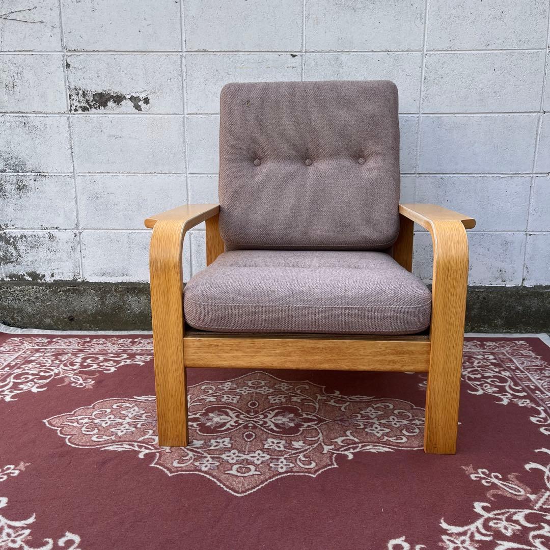 天童木工 Tendo◾️肘掛けアーム付き シングルソファ 1Pソファ 木製家具