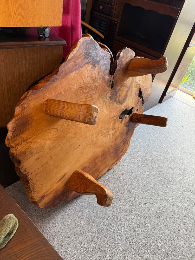 欅 一枚板 座卓 ローテーブル 無垢 天然木 高級和家具