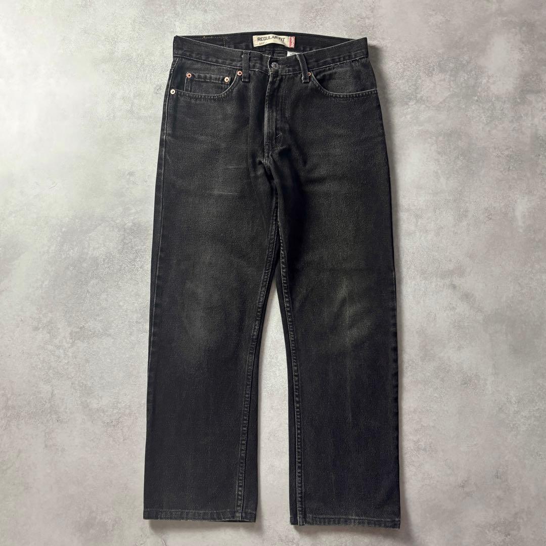 00s Levi's リーバイス 505 先染め ブラック デニムパンツ