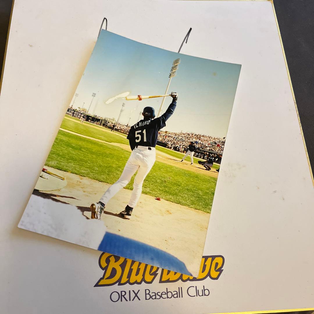 値下げ❗️殿堂:イチロー　サイン色紙　ORIX BlueWave時代 　写真付き