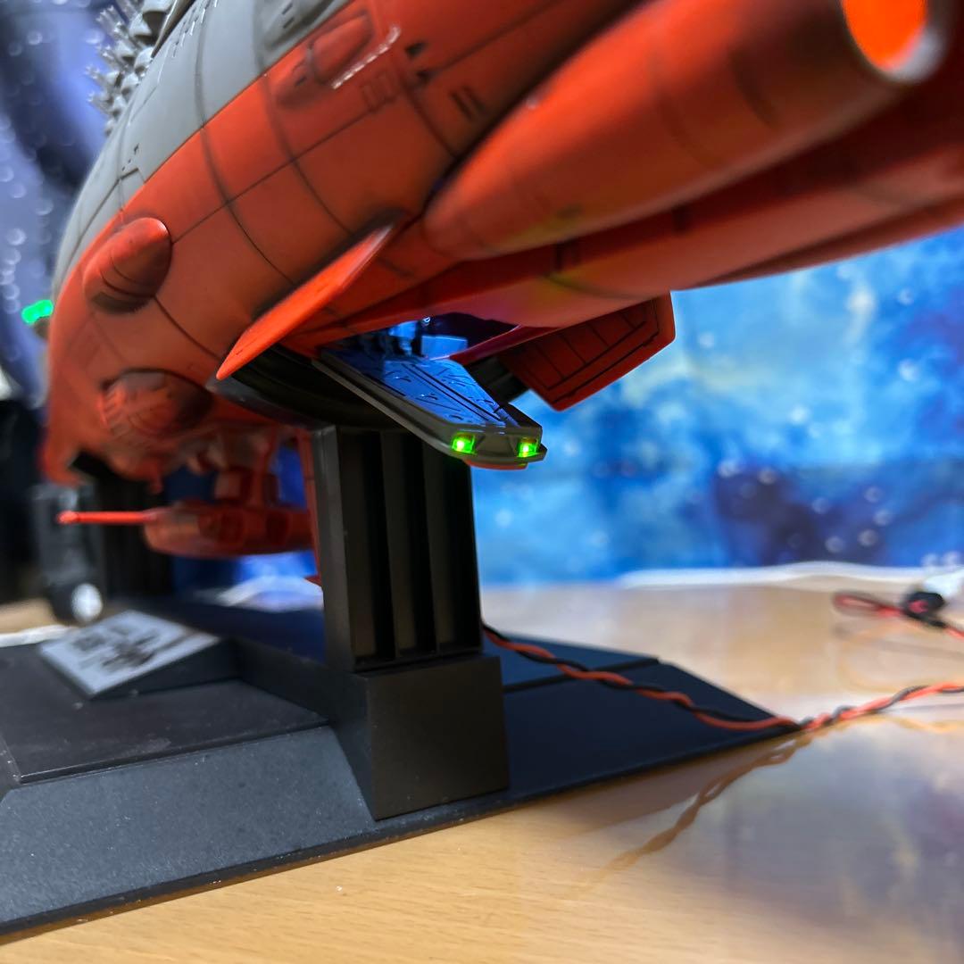 T*i様 宇宙戦艦ヤマト 1/500 フル電飾！完成品。墨入れ済みつや消し塗装済