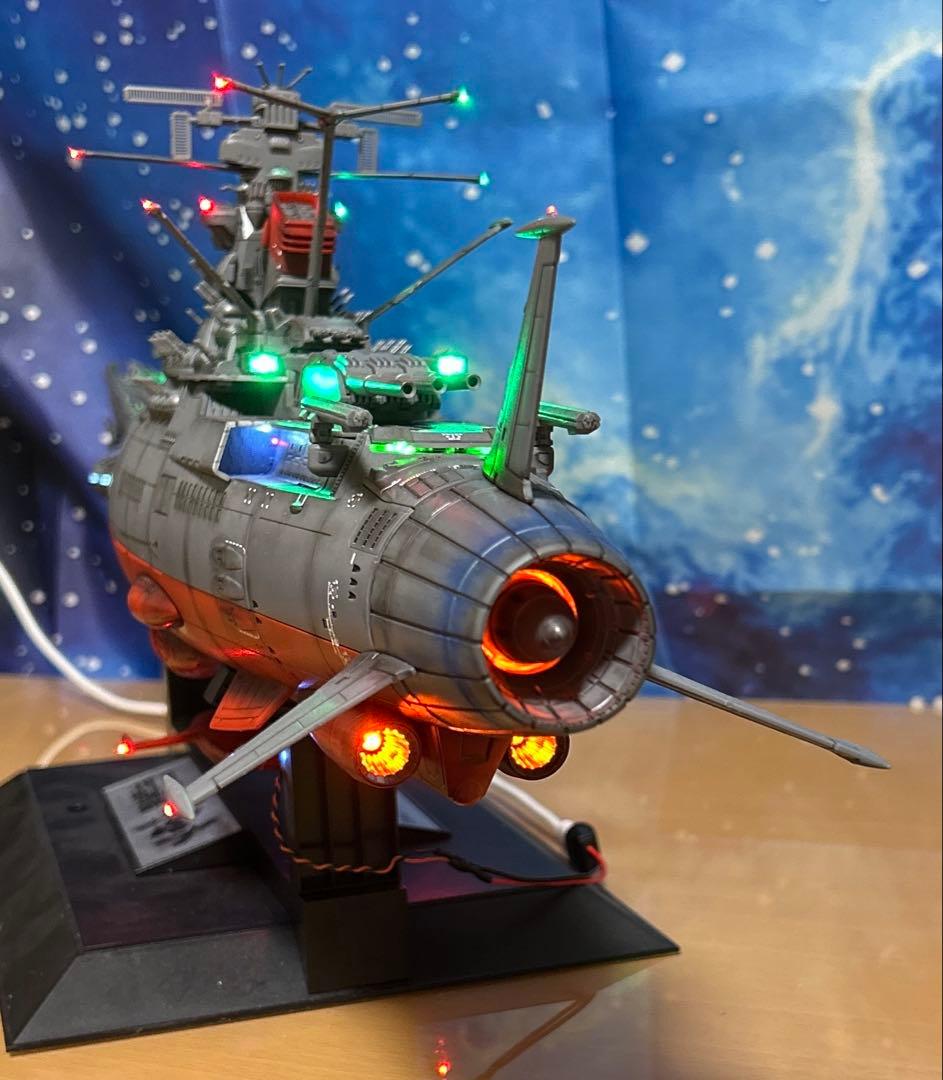 T*i様 宇宙戦艦ヤマト 1/500 フル電飾！完成品。墨入れ済みつや消し塗装済
