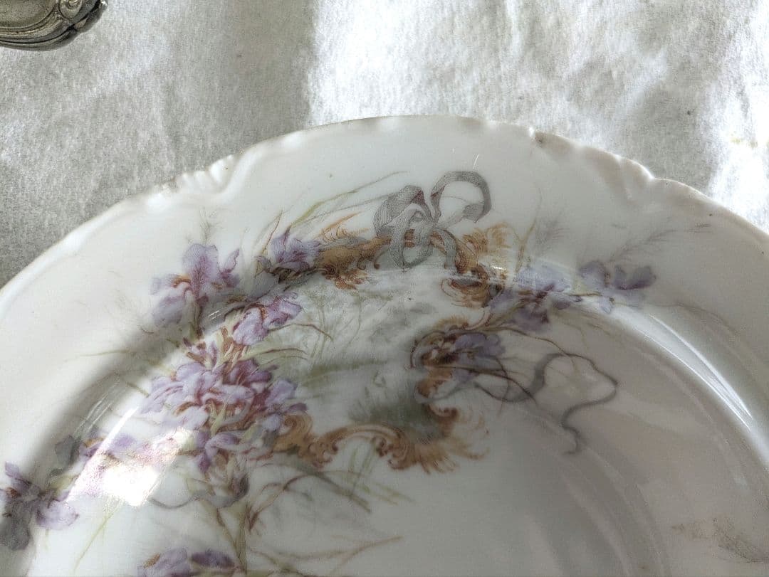 アンティーク アビランド　リモージュ　 蓋付きバターディッシュ