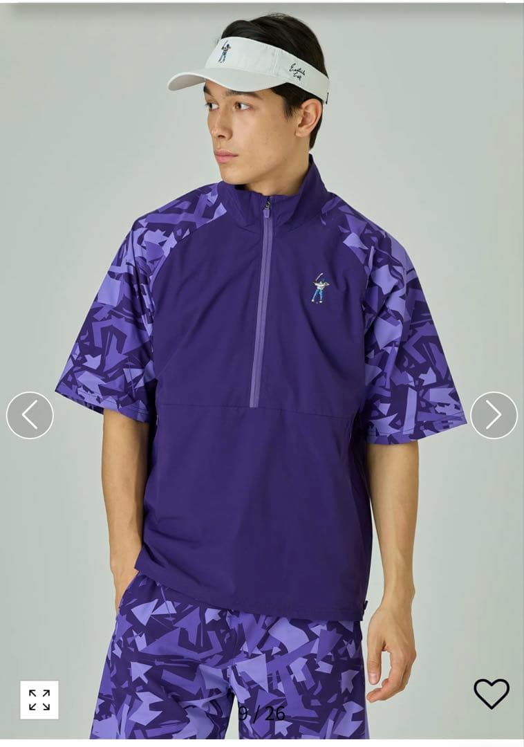 イーストサイドゴルフ　紫グラフィック半袖シャツ　M