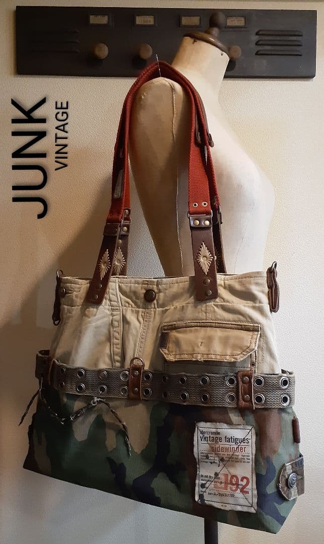 ミリタリーリメイク ★★★JUNK VINTAGE 肩掛けトート&ミニショルダー