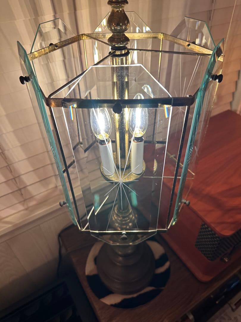 1950年代アメリカ製　サンバースト ガラスシェード　ランプ　ミッドセンチュリー